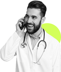 Doctor on phone call with patient