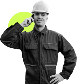 Roofer on phone call with customer